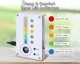 DIY Temperature Humidity Meter with Expressive LED Face, Dual Units ℃/℉ Display Thermo-Hygrometer Soldering Practice Kit, STEM Electronics Project for Home Room School